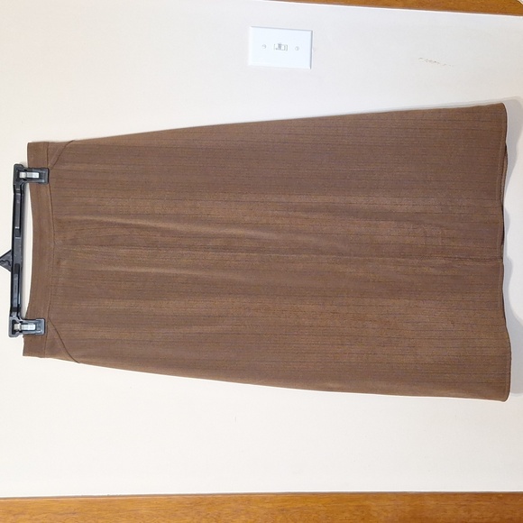 Vintage Michael Phillips size 12 P Brown Herringbone A-line skirt 80s - Picture 1 of 5